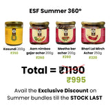 ESF Summer 360° : Meetha Ber, Aam-Nimboo-Gajar Pickle,Desi Kasundi, and Bhari Lal Mircha Achar