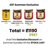 ESF Summer Exclusive: Meetha Ber, Aam-Nimboo-Gajar Pickle, Desi Kasundi, and Aam Gur